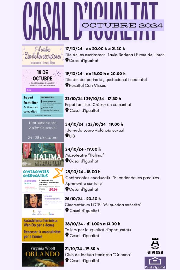Actividades en el Casal de Igualdad