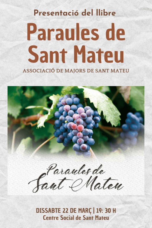 Presentación del libro: "Paraules de Sant Mateu"